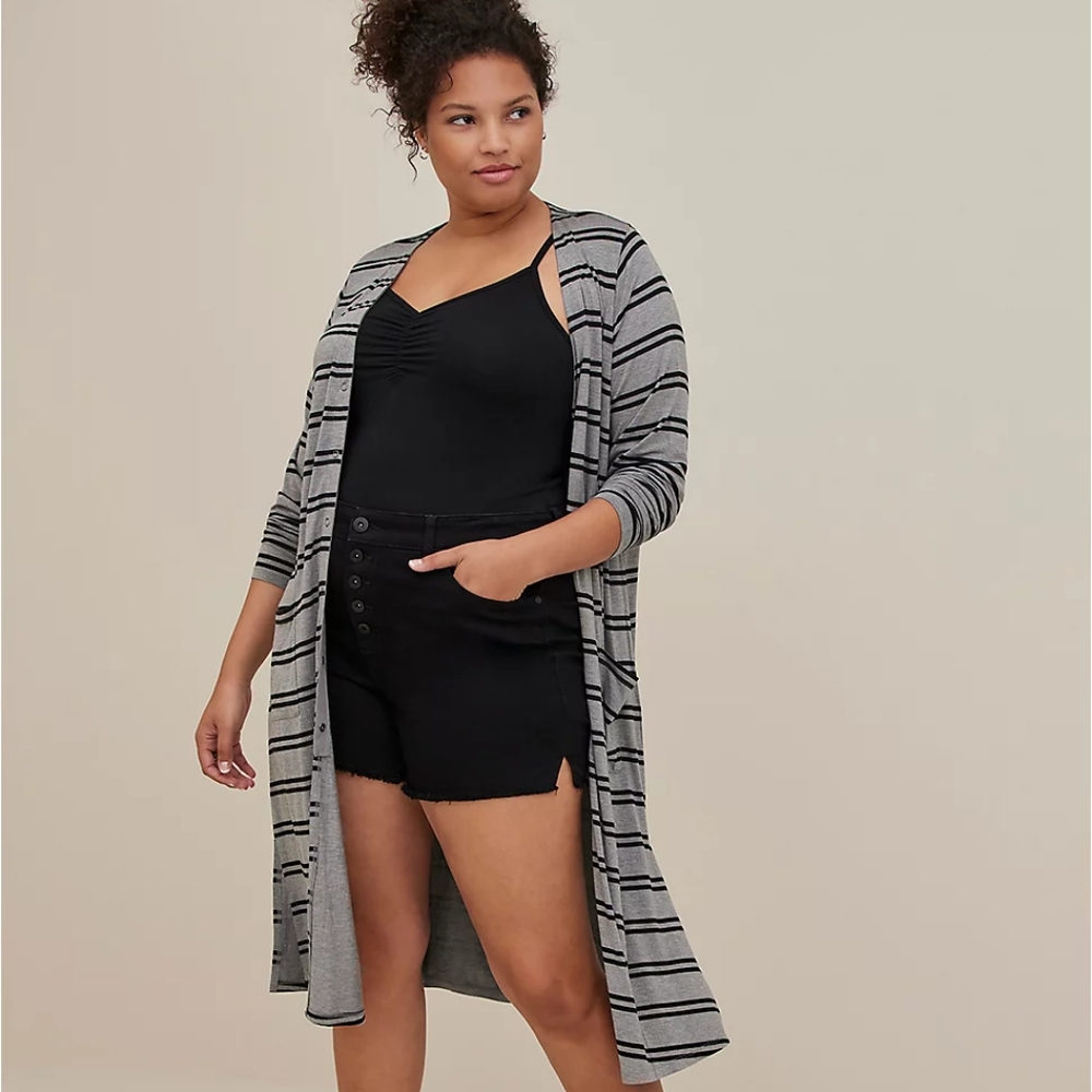 Torrid Longline Cardigan Button-Front